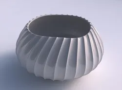 Bowl squeezed twisted with extruded vertical lines 2 3D print model