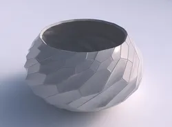 Bowl squeezed twisted with fine organic cells 3D print model