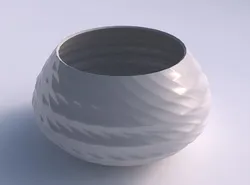 Bowl squeezed twisted with sections and twisted lines 3D print model