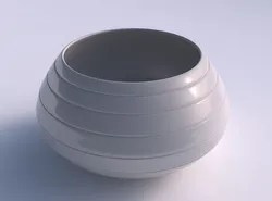 Bowl squeezed twisted with smooth horizontal dents 3D print model