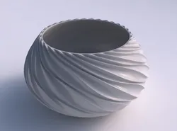 Bowl squeezed twisted with wavy extruded lines 3D print model