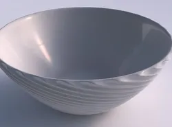Bowl wide with bent extruded lines 2 3D print model