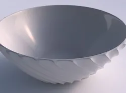 Bowl wide with bent extruded lines 3D print model