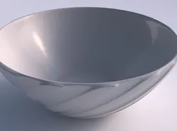 Bowl wide with smooth vertical ribbons 3D print model