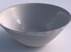 Bowl wide with twisted extruded lines 3D print model