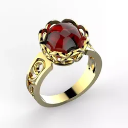 Red garnet ring 3D print model
