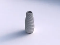 Vase Bullet with bent extruded lines 3D print model