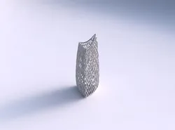 Vase curved tipping triangle 2 with lattice tiles  3D print model
