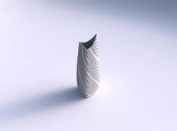 Vase curved tipping triangle 2 with twisted extruded lines 3D print model