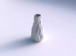 Vase curved with low-polygon 3D print model