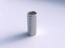 Vase quadratic tall with curved horizontal sections 3D print model