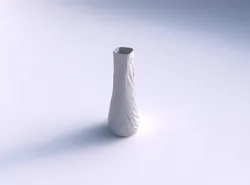 Vase semi quadratic with fine twisted organic cells 3D print model
