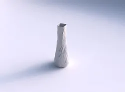 Vase semi quadratic with low-polygon 3D print model
