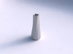 Vase semi quadratic with smooth vertical ribbons 3D print model