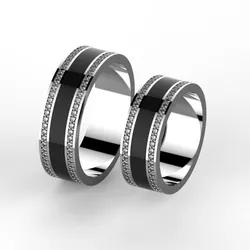 Wedding dands with enamel and diamonds  3D print model