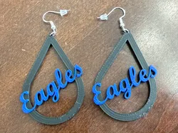 Eagles Script Teardrop Earrings - Free 3D Print Model