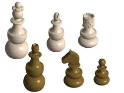 "pot-bellied" chess pieces - Free 3D Print Model