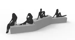Silhouettes Sitting People