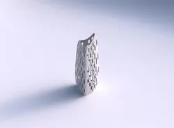 Vase curved tipping triangle 2 with checker grid lattice 2 3D print model