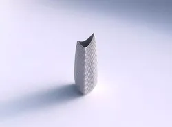 Vase curved tipping triangle 2 with diagonal grid 3D print model