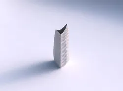 Vase curved tipping triangle 2 with diagonal grid dents 3D print model