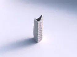 Vase curved tipping triangle 2 with diagonal grid plates 3D print model