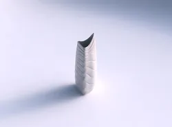 Vase curved tipping triangle 2 with distorted horizontal dents 3D print model