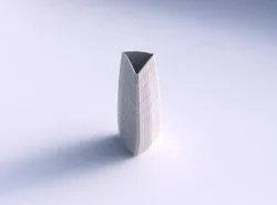 Vase curved tipping triangle with distorted grid plates 3D print model