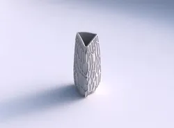 Vase curved tipping triangle with organic dents 3D print model