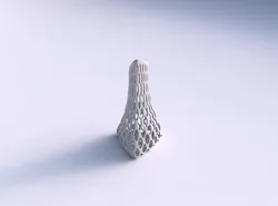 Vase grounded tilted triangle with bubble grid lattice 3D print model