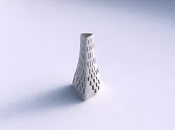 Vase grounded triangle with checker grid lattice 2 3D print model