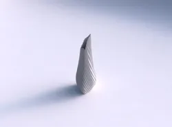 Vase puffy tipped triangle with bent extruded lines 3 3D print model