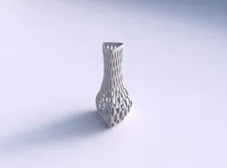 Vase puffy triangle with bubble grid lattice 3D print model