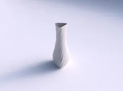 Vase puffy triangle with twisted bands 3D print model