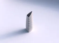 Vase tipped triangle with distorted and twisted grid plates 3D print model