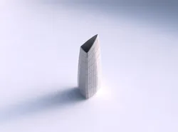 Vase tipped triangle with distorted grid plates 3D print model