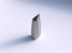 Vase tipped triangle with extruded vertical lines 3D print model