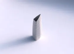 Vase tipped triangle with grid plates 3D print model