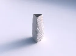 Vase triangle with fine twisted organic cells 3D print model
