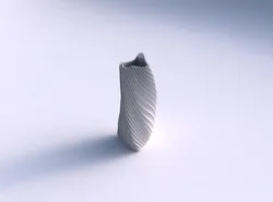 Vase twist curved tipping triangle 2 with bent extruded lines 3 3D print model