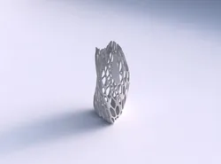 Vase twist curved tipping triangle 2 with cracked organic lat... 3D print model