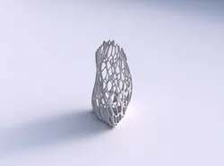 Vase twist curved tipping triangle with cracked organic lattice  3D print model