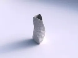 Vase twist curved tipping triangle with diagonal grid 3D print model