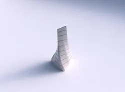 Vase twist grounded tilted triangle with hard horizontal dents 3D print model