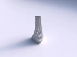 Vase twist grounded tipping triangle with flowing extruded lines 3D print model