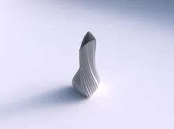 Vase twist puffy tappered triangle with extruded vertical lines 3D print model
