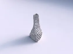 Vase twist tilted triangle with diagonal grid lattice 3D print model