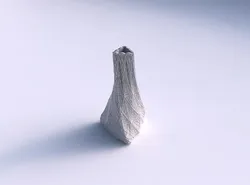 Vase twist tilted triangle with fine mosaic plates 3D print model