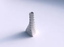 Vase twist tilted triangle with horizontal dents and twisted ... 3D print model