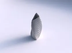 Vase twist tipped triangle with wavy extruded lines 3 3D print model
